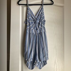 Striped Blue and White Romper